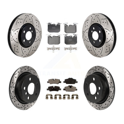 Rotor de frein à disque à fente percée avant et arrière et Kit de plaquettes semi-métalliques pour Mini Coope