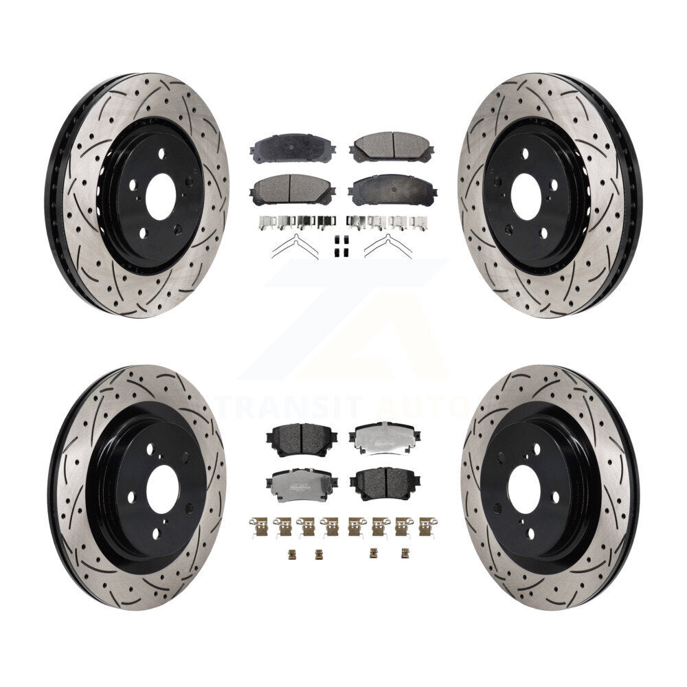 Kit de plaquettes semi-métalliques de Rotor de frein à fente avant et arrière, pour Toyota Sienna RAV