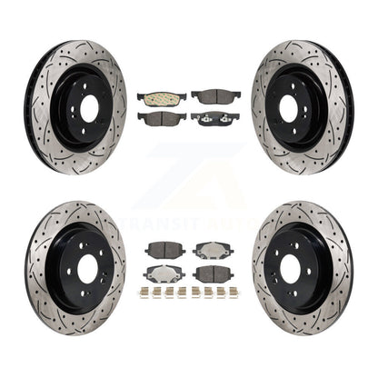 Kit de plaquettes semi-métalliques de Rotor de frein de fente de forage avant et arrière pour Acura MDX 3.5 22-23