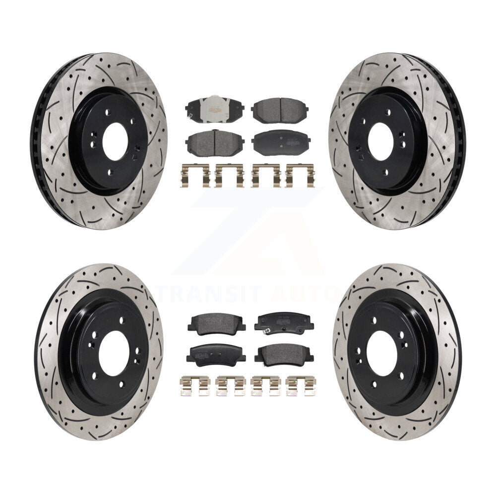 Kit de plaquettes semi-métalliques de Rotor de frein à fente avant et arrière, pour Hyundai Tucson Ki