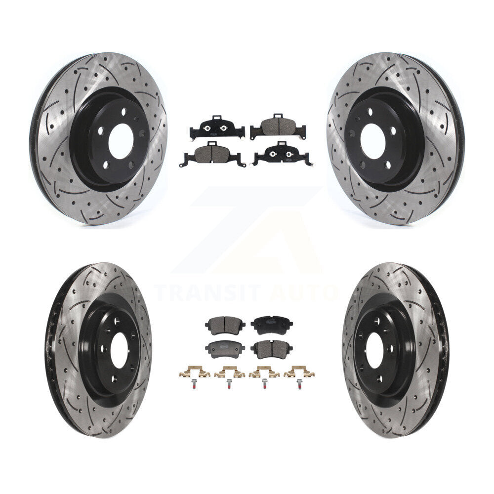 Kit de plaquettes semi-métalliques de Rotor de frein de fente de forage avant et arrière pour Audi A5 Sportback A