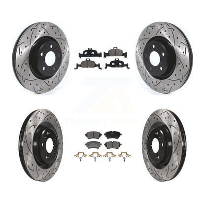 Kit de plaquettes semi-métalliques de Rotor de frein de fente de forage avant et arrière pour Audi A5 Sportback A