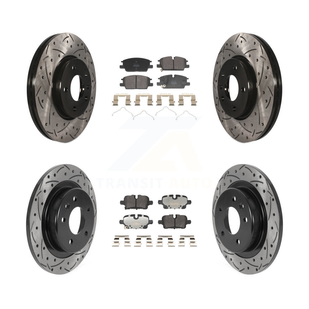 Kit de plaquettes semi-métalliques de Rotor de frein de fente de forage avant et arrière pour Chevrolet GMC Malib