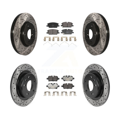 Kit de plaquettes semi-métalliques de Rotor de frein de fente de forage avant et arrière pour Chevrolet GMC Malib