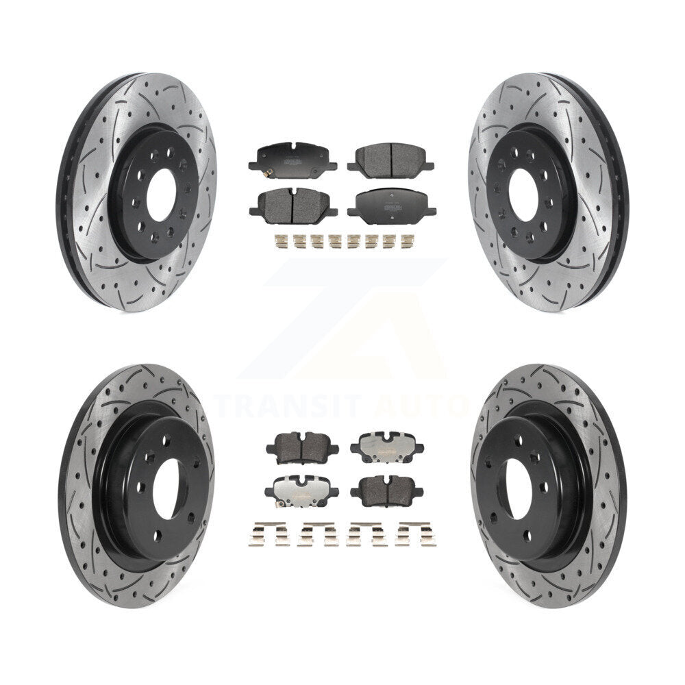 Rotors de frein à fente avant et arrière, Kit de plaquettes semi-métalliques pour Chevrolet Equino