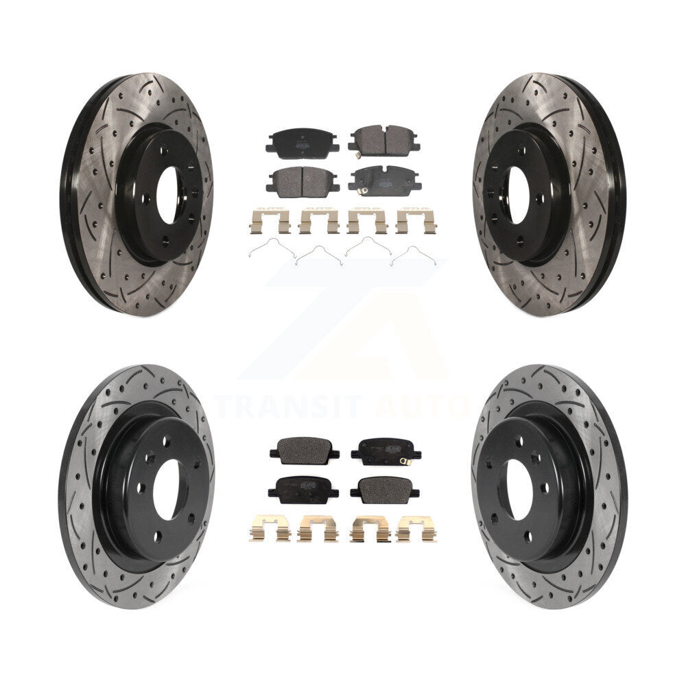 Rotor de frein à fente percée avant et arrière et Kit de plaquettes semi-métalliques pour Chevrolet Malib