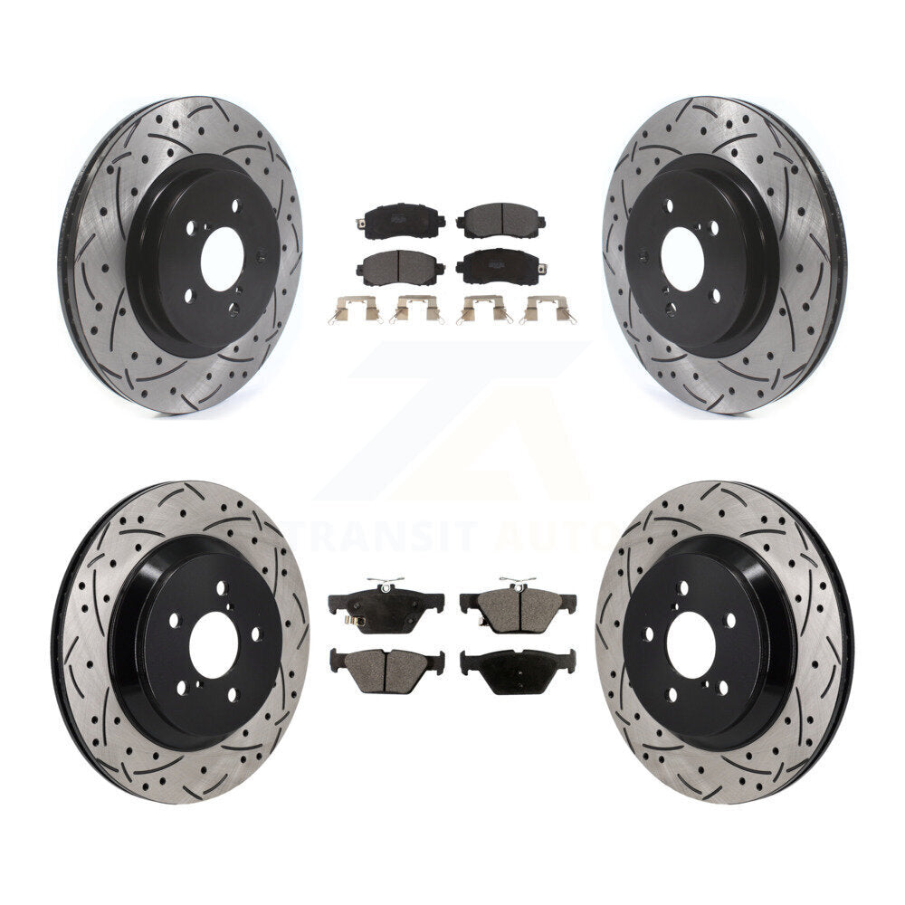 Kit de rotor de frein à fente percée avant et arrière et plaquettes semi-métalliques pour Subaru Crosstre