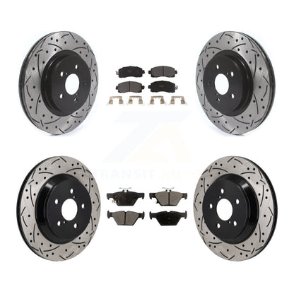 Kit de rotor de frein à fente percée avant et arrière et plaquettes semi-métalliques pour Subaru Crosstre