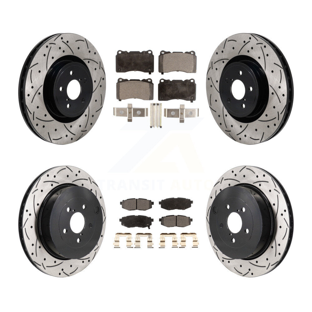 Kit de plaquettes semi-métalliques de Rotor de frein de fente de forage avant et arrière pour Subaru BRZ Bas 2017