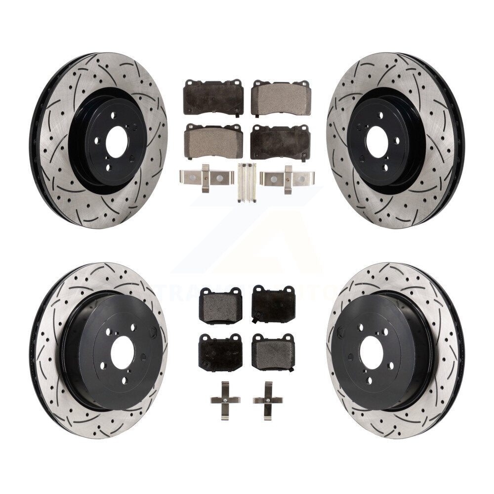 Kit de plaquettes semi-métalliques de Rotor de frein de fente de forage avant et arrière pour Subaru BRZ Toyota 8