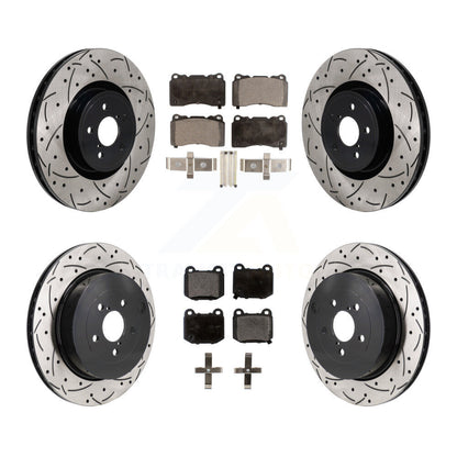 Kit de plaquettes semi-métalliques de Rotor de frein de fente de forage avant et arrière pour Subaru BRZ Toyota 8