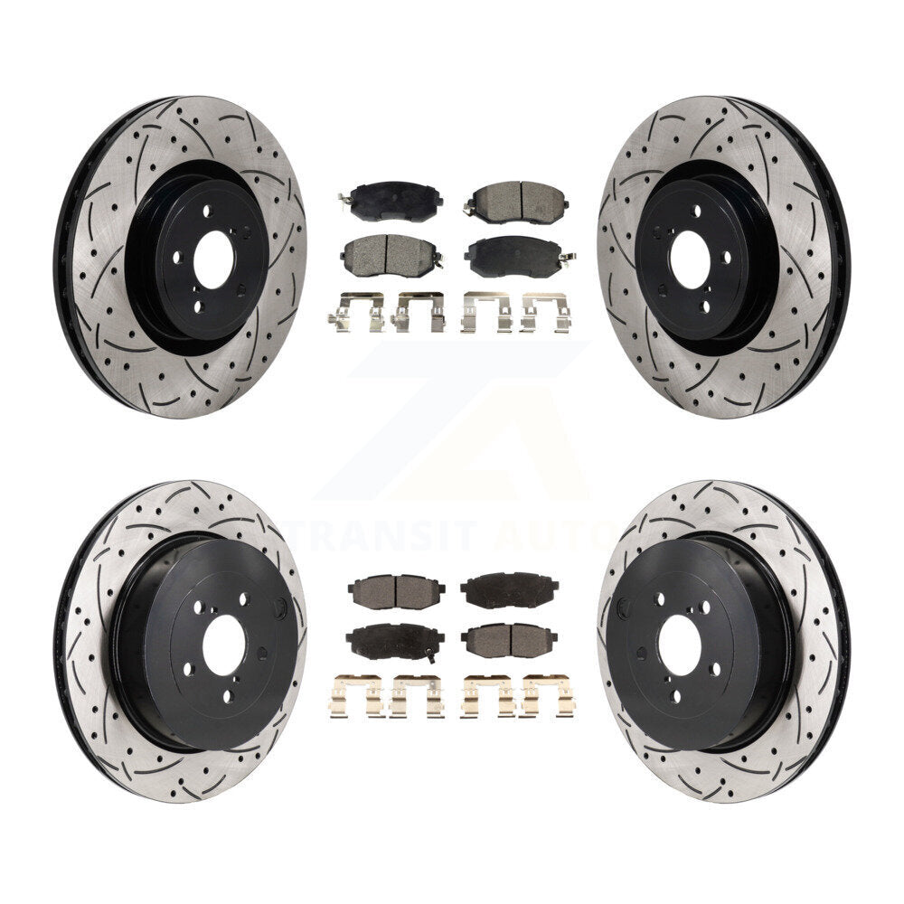 Kit de plaquettes semi-métalliques de Rotor de frein de fente de forage avant et arrière pour 19 Toyota 86 Base/G