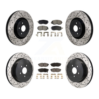 Kit de plaquettes semi-métalliques de Rotor de frein de fente de forage avant et arrière pour 19 Toyota 86 Base/G