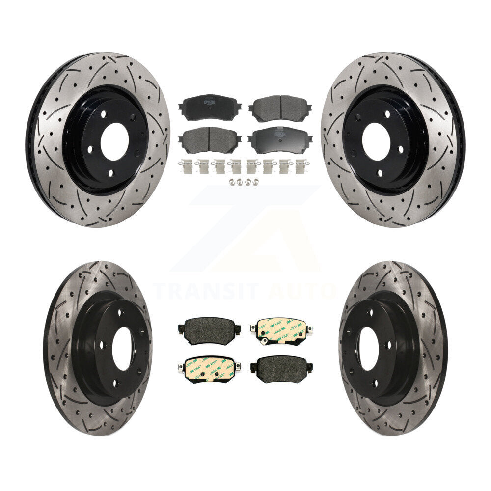 Kit de plaquettes semi-métalliques de Rotor de frein de fente de forage avant et arrière pour Mazda 6 Turbocharge