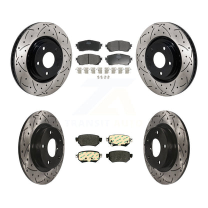 Kit de plaquettes semi-métalliques de Rotor de frein de fente de forage avant et arrière pour Mazda 6 Turbocharge