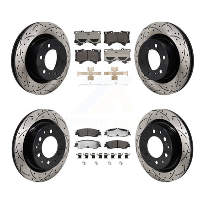 Rotors de frein à fente avant et arrière, Kit de plaquettes semi-métalliques pour Toyota Tundra Lexu
