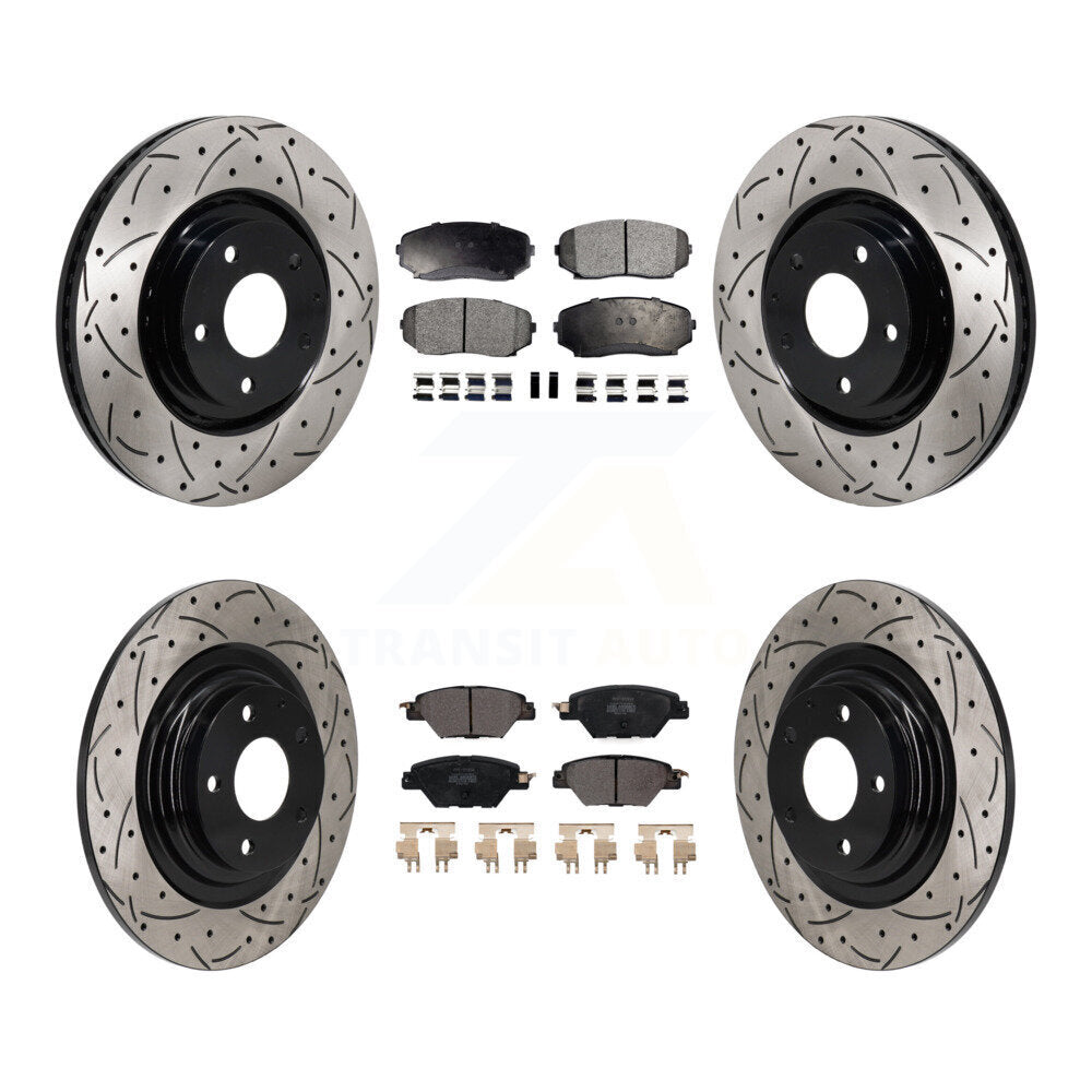Kit de plaquettes semi-métalliques de Rotor de frein de fente de forage avant et arrière pour Mazda CX-2016 – 2023