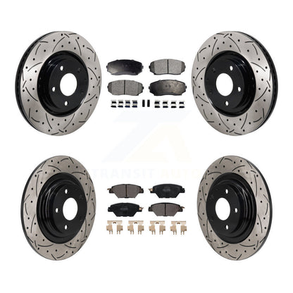Kit de plaquettes semi-métalliques de Rotor de frein de fente de forage avant et arrière pour Mazda CX-2016 – 2023