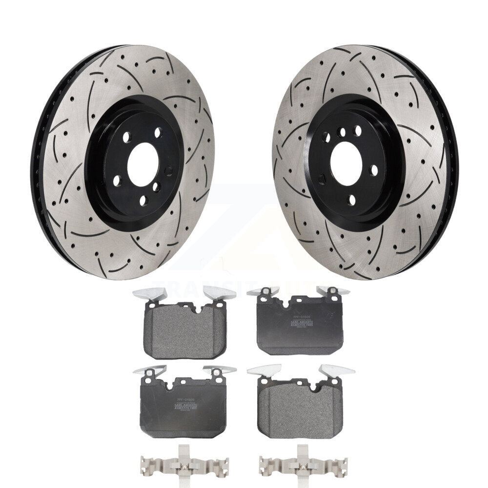 Kit de plaquettes semi-métalliques de Rotor de frein à disque à fente percée à revêtement avant pour Mini Coope