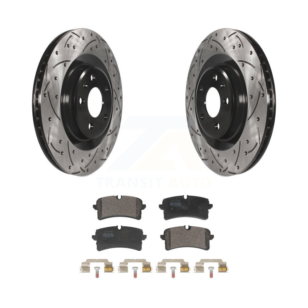 Kit de plaquettes semi-métalliques pour rotors de frein à disque, fente de perçage arrière, pour Audi A7 Quattr