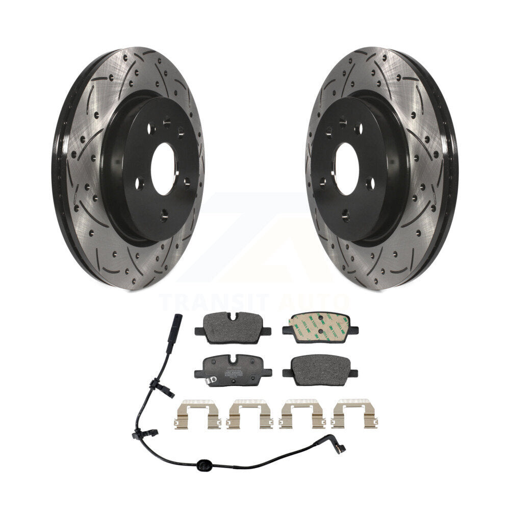 Kit de plaquettes semi-métalliques de Rotor de frein à disque à fente percée à revêtement arrière pour Cadillac CT