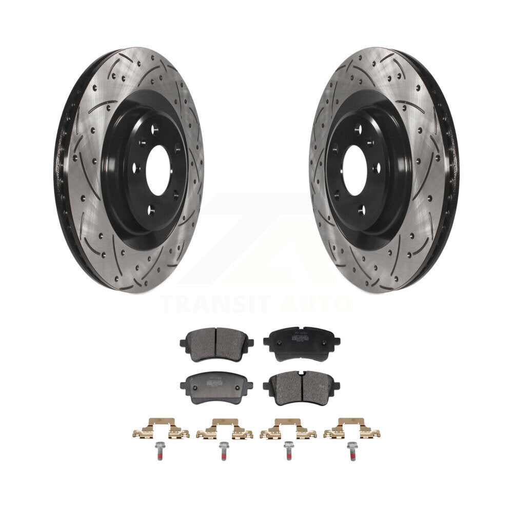 Kit de plaquettes semi-métalliques de Rotor de frein de fente de forage arrière pour Audi Q5 Sportback A5 A4 S