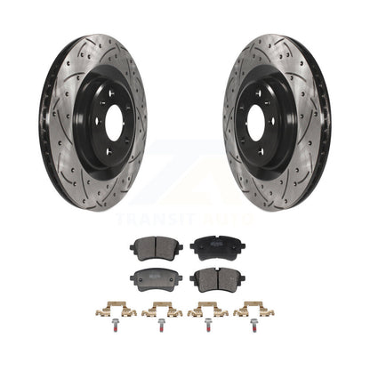 Kit de plaquettes semi-métalliques de Rotor de frein de fente de forage arrière pour Audi Q5 Sportback A5 A4 S
