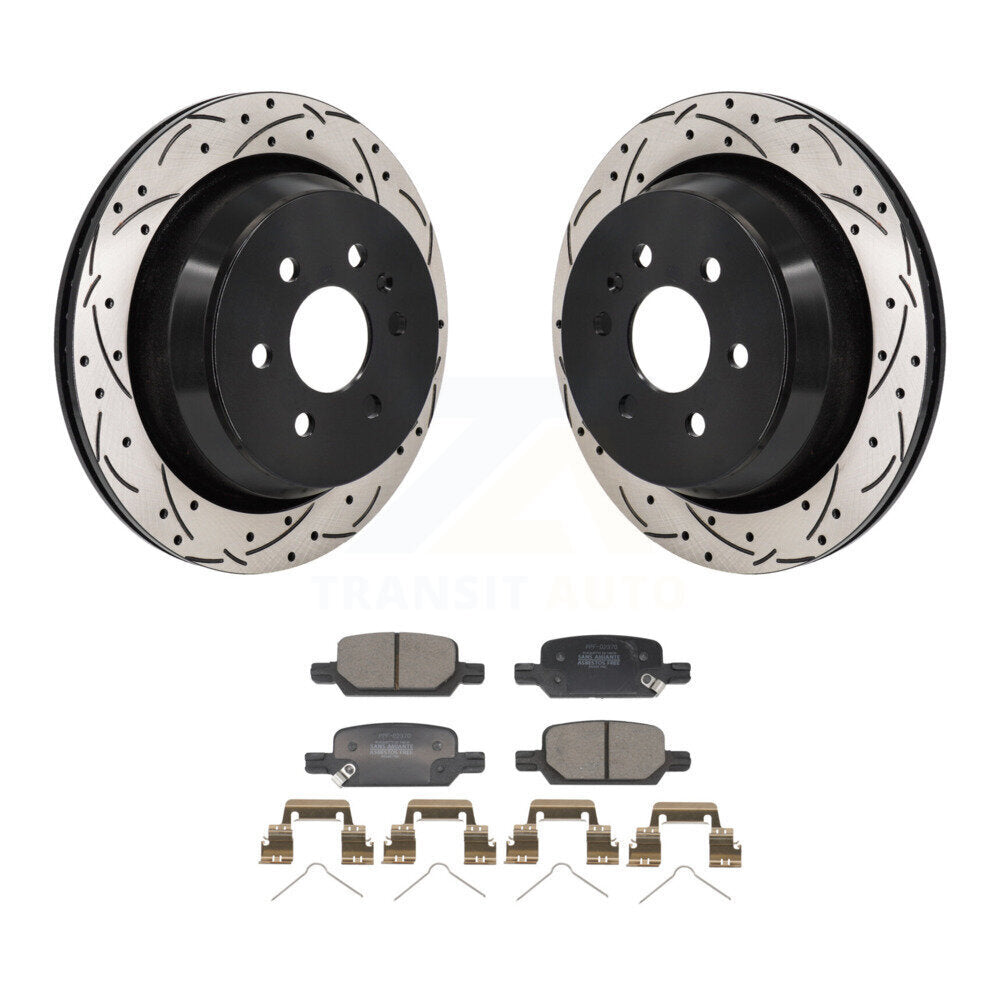 Rotor de frein à fente arrière percé et Kit de plaquettes semi-métalliques pour Chevrolet Colorado GM