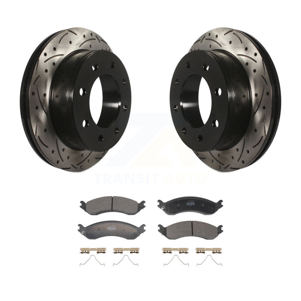 Rotors de frein à fente arrière, Kit de plaquettes semi-métalliques pour GMC Chevrolet Savana 250