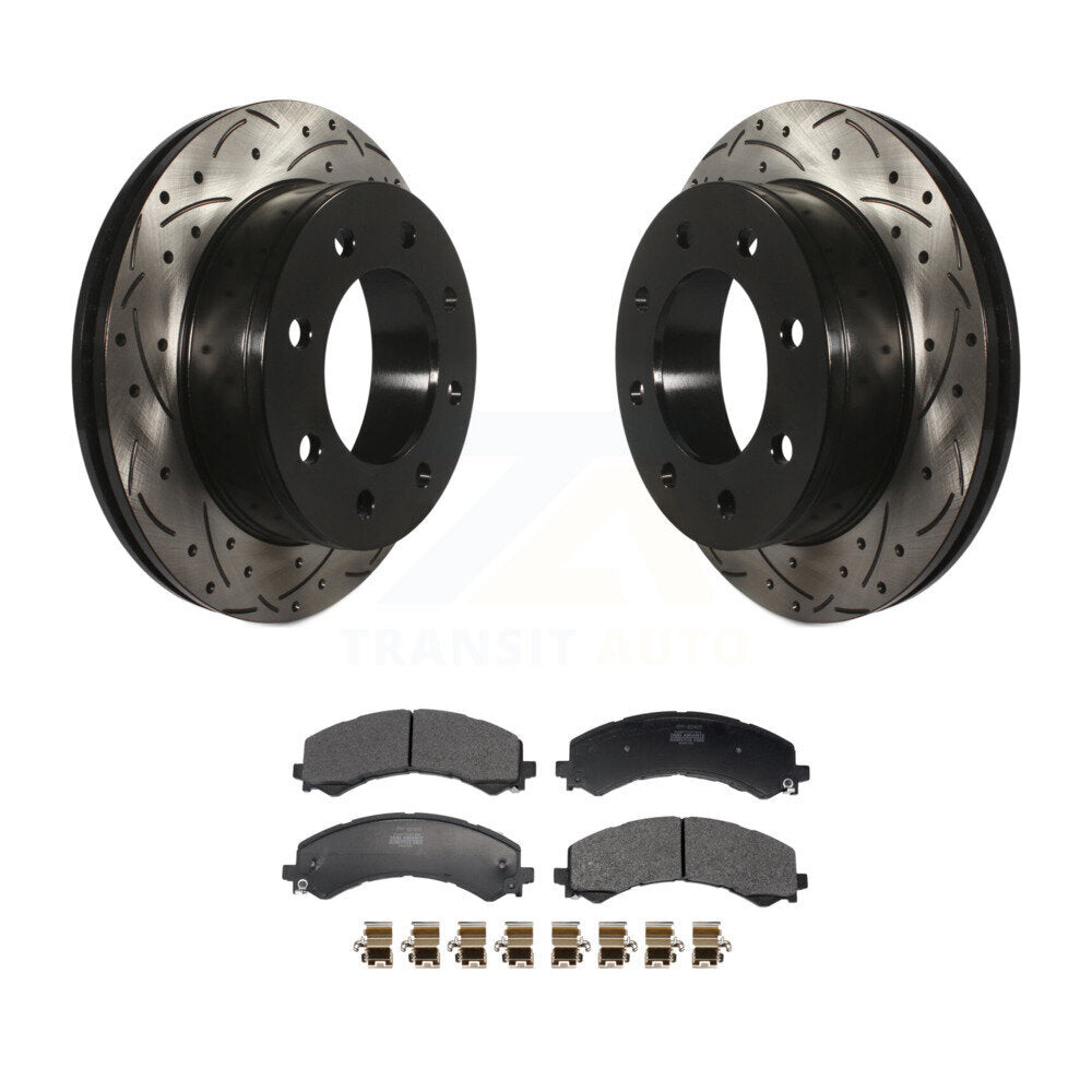 Kit de plaquettes semi-métalliques de rotors de frein à fente de forage arrière pour GMC Savana 2500 Chevrole