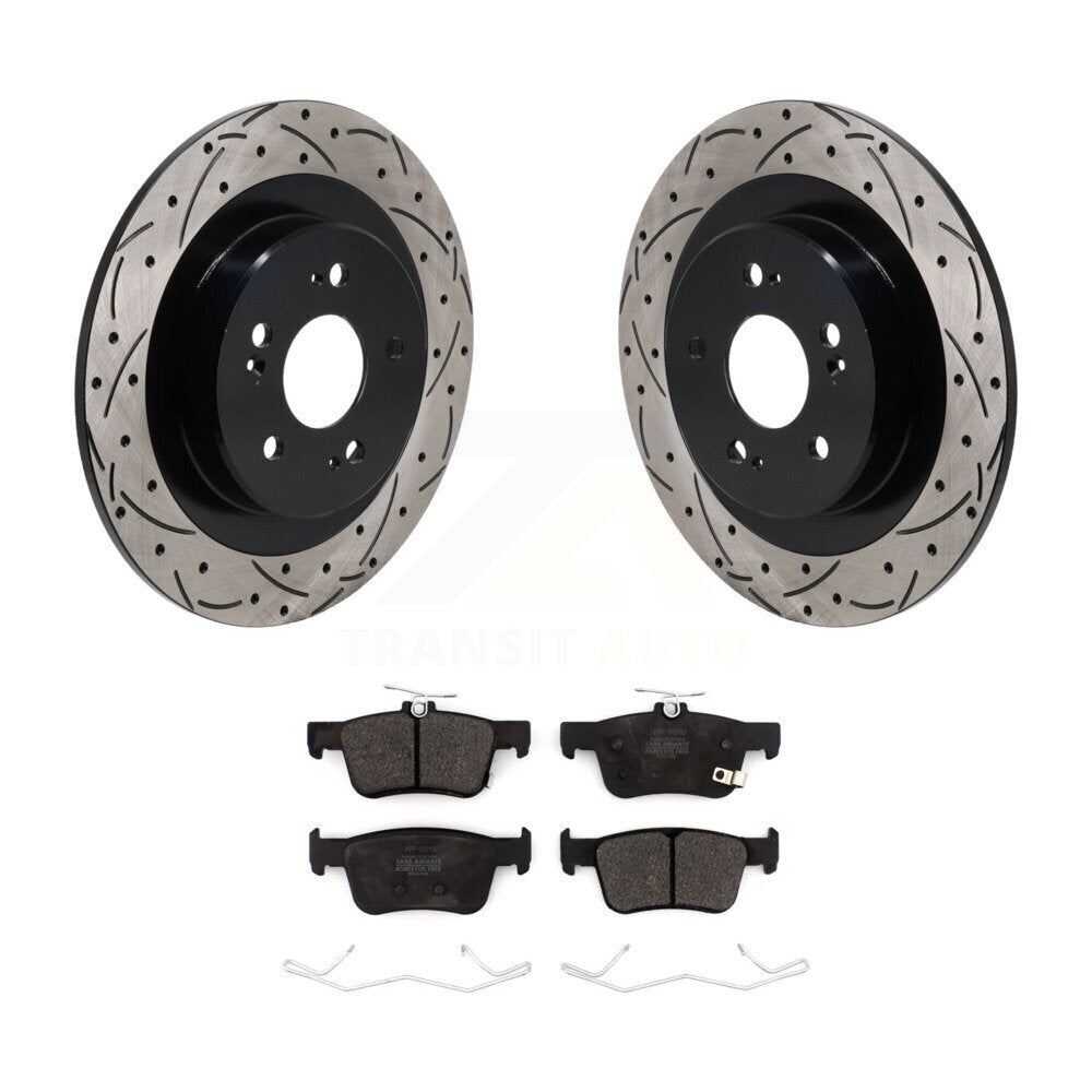Kit de plaquettes semi-métalliques de Rotor de frein à disque à fente arrière percée pour Acura TL 2021 – 2023