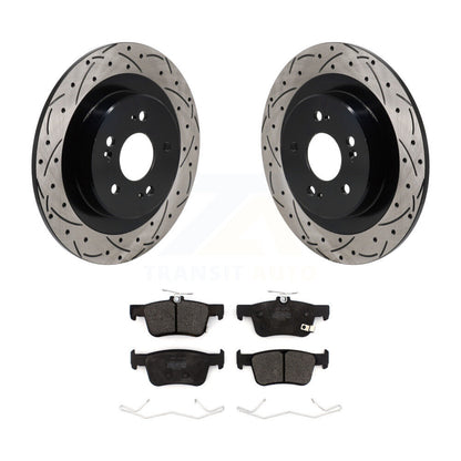 Kit de plaquettes semi-métalliques de Rotor de frein à disque à fente arrière percée pour Acura TL 2021 – 2023