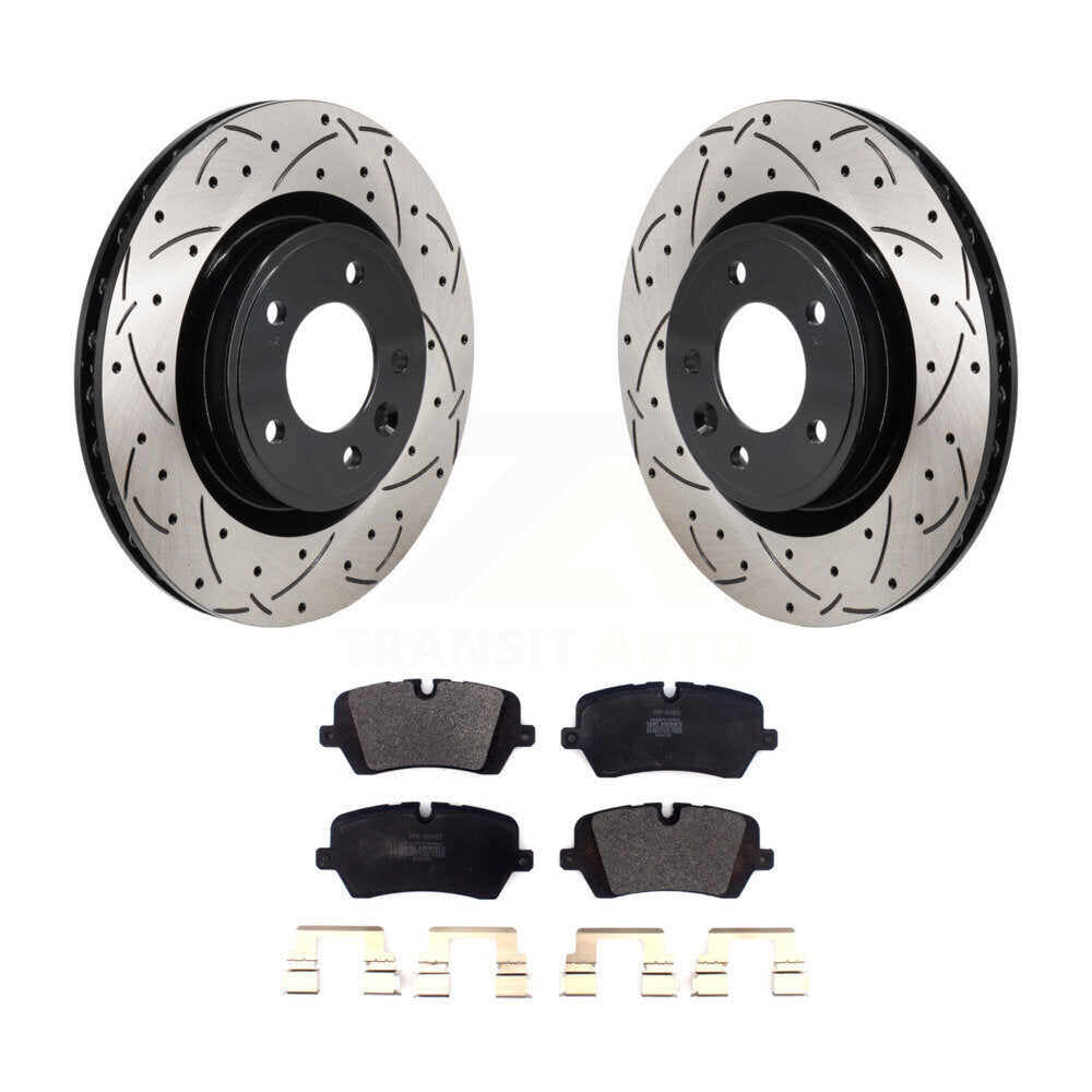 Kit de plaquettes semi-métalliques de Rotor de frein de fente de forage arrière pour Land Rover Discovery Rang