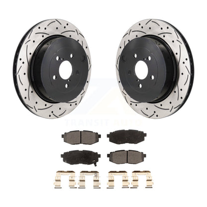 Kit de plaquettes semi-métalliques de rotors de frein à disque de fente de forage arrière pour Subaru BRZ Toyota 8
