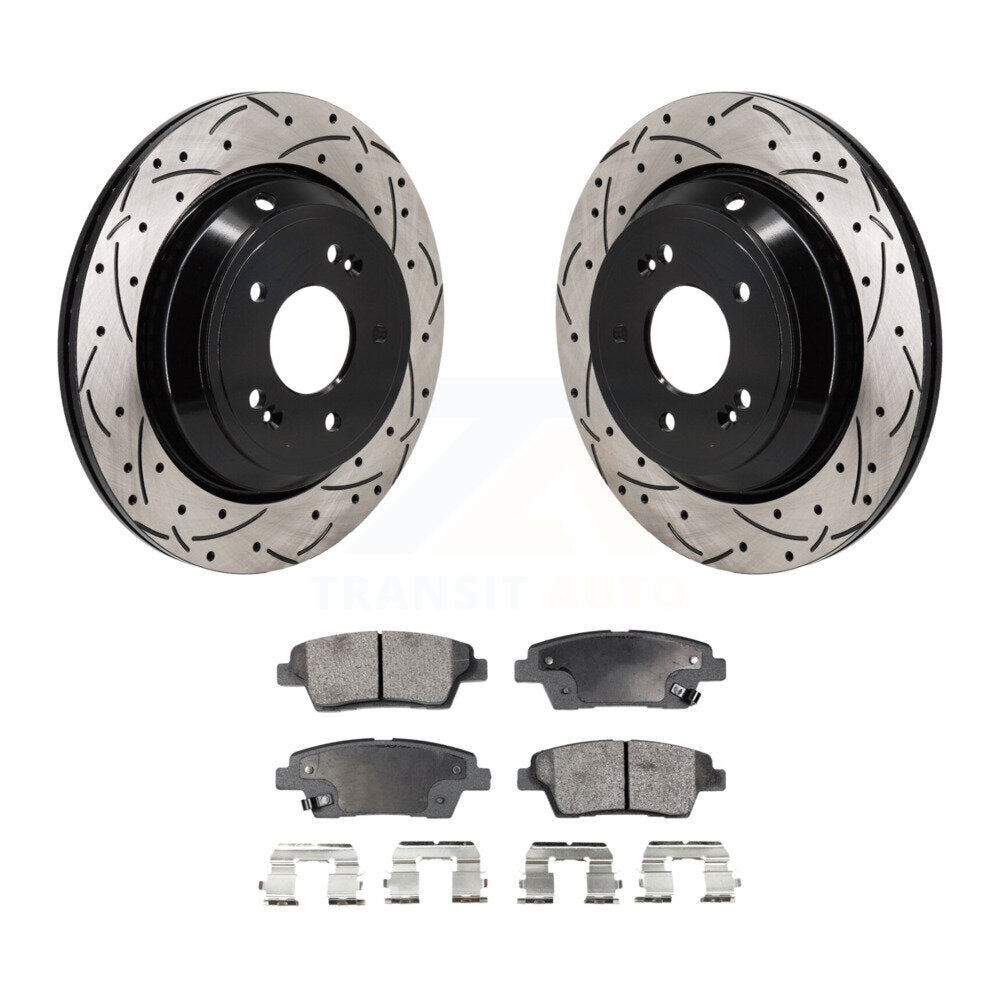 Kit de plaquettes de frein à disque semi-métalliques avec fentes percées arrière pour Kia K900 2015 3.8