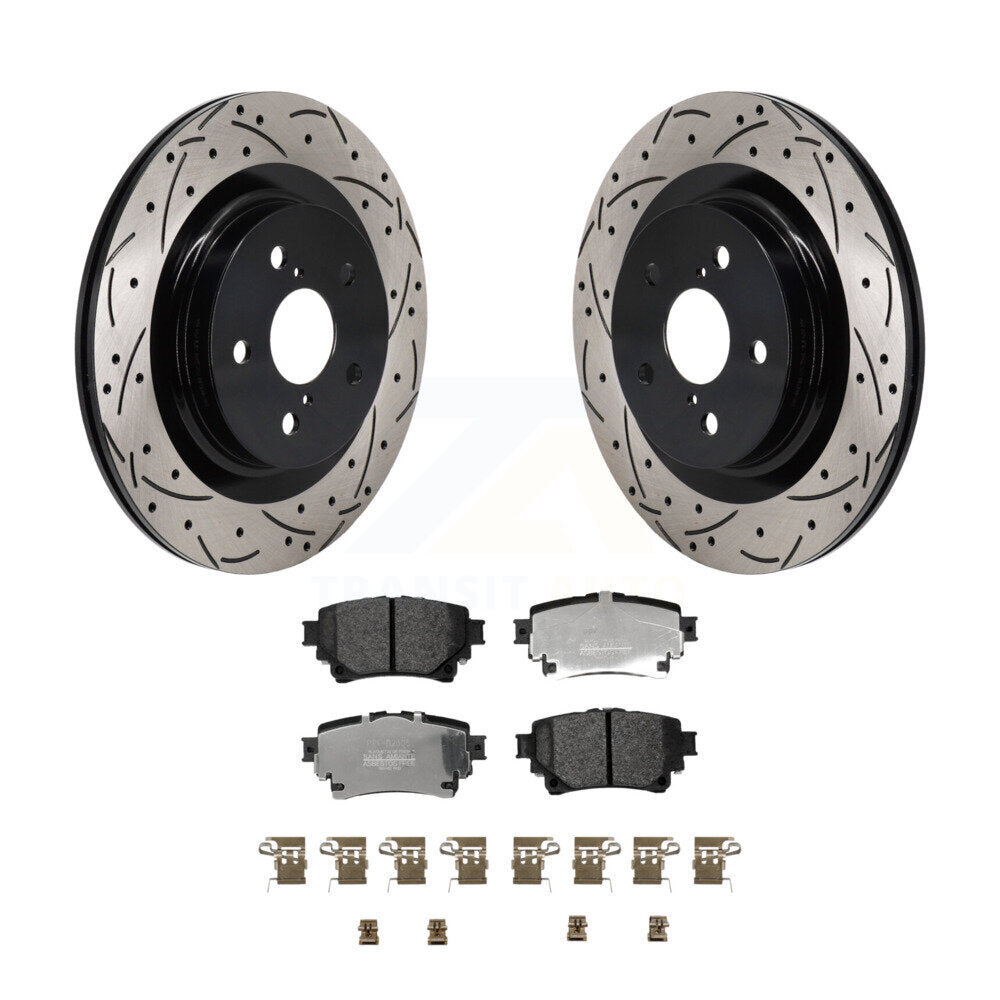Kit de plaquettes semi-métalliques de Rotor de frein à fente arrière percée pour Toyota Sienna Lexus RAV