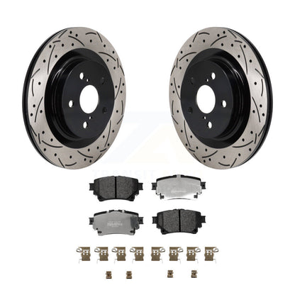 Kit de plaquettes semi-métalliques de Rotor de frein à fente arrière percée pour Toyota Sienna Lexus RAV