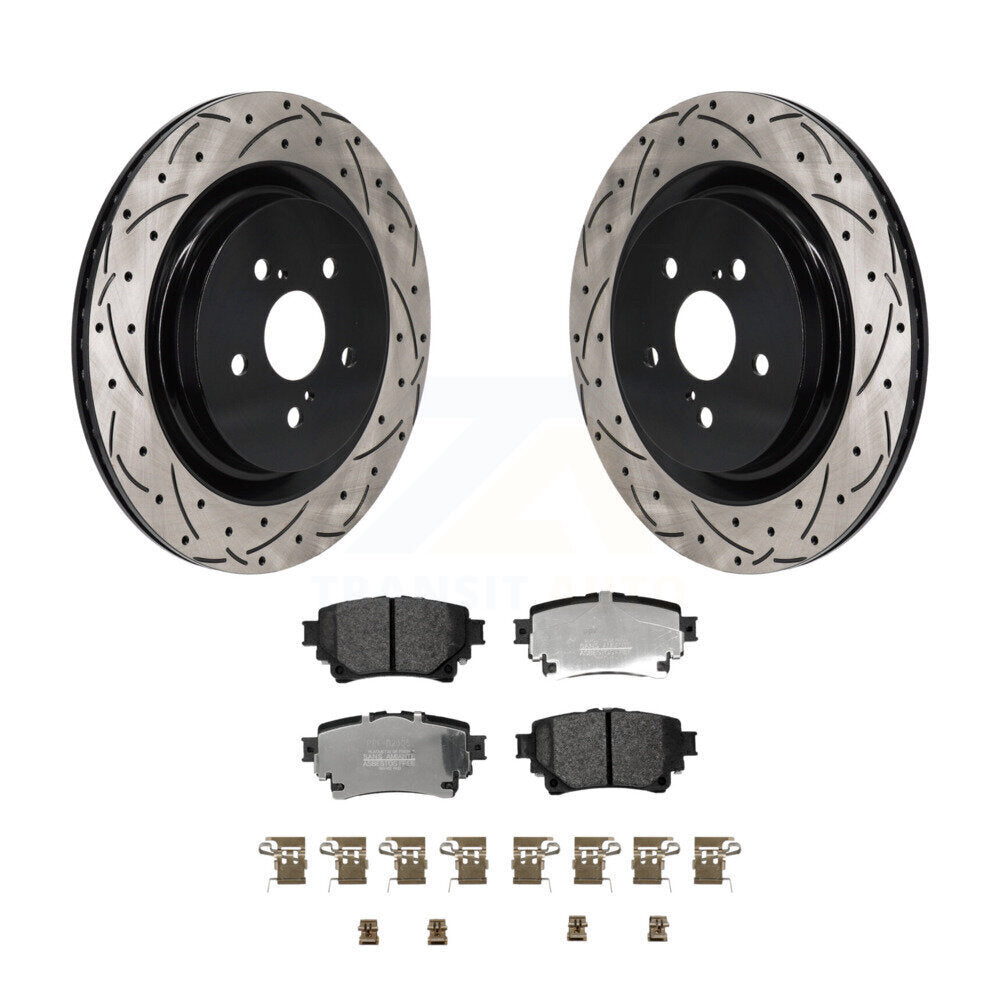 Rotors de frein à fente arrière percés, Kit de plaquettes semi-métalliques pour Toyota Highlander Lexu