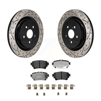 Rotors de frein à fente arrière percés, Kit de plaquettes semi-métalliques pour Toyota Highlander Lexu