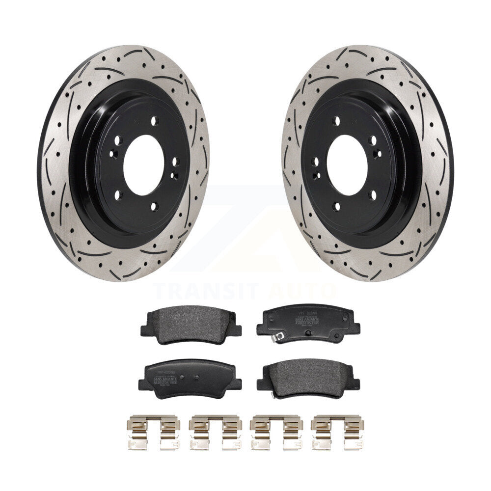 Rotors de frein à disque à fente arrière, Kit de plaquettes semi-métalliques pour Hyundai Tucson Ki