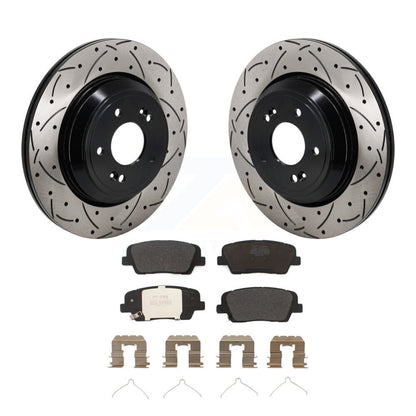 Rotors de frein à fente arrière percés, Kit de plaquettes semi-métalliques pour Genesis G70 Kia Stinge