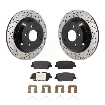 Rotors de frein à fente arrière percés, Kit de plaquettes semi-métalliques pour Genesis G70 Kia Stinge