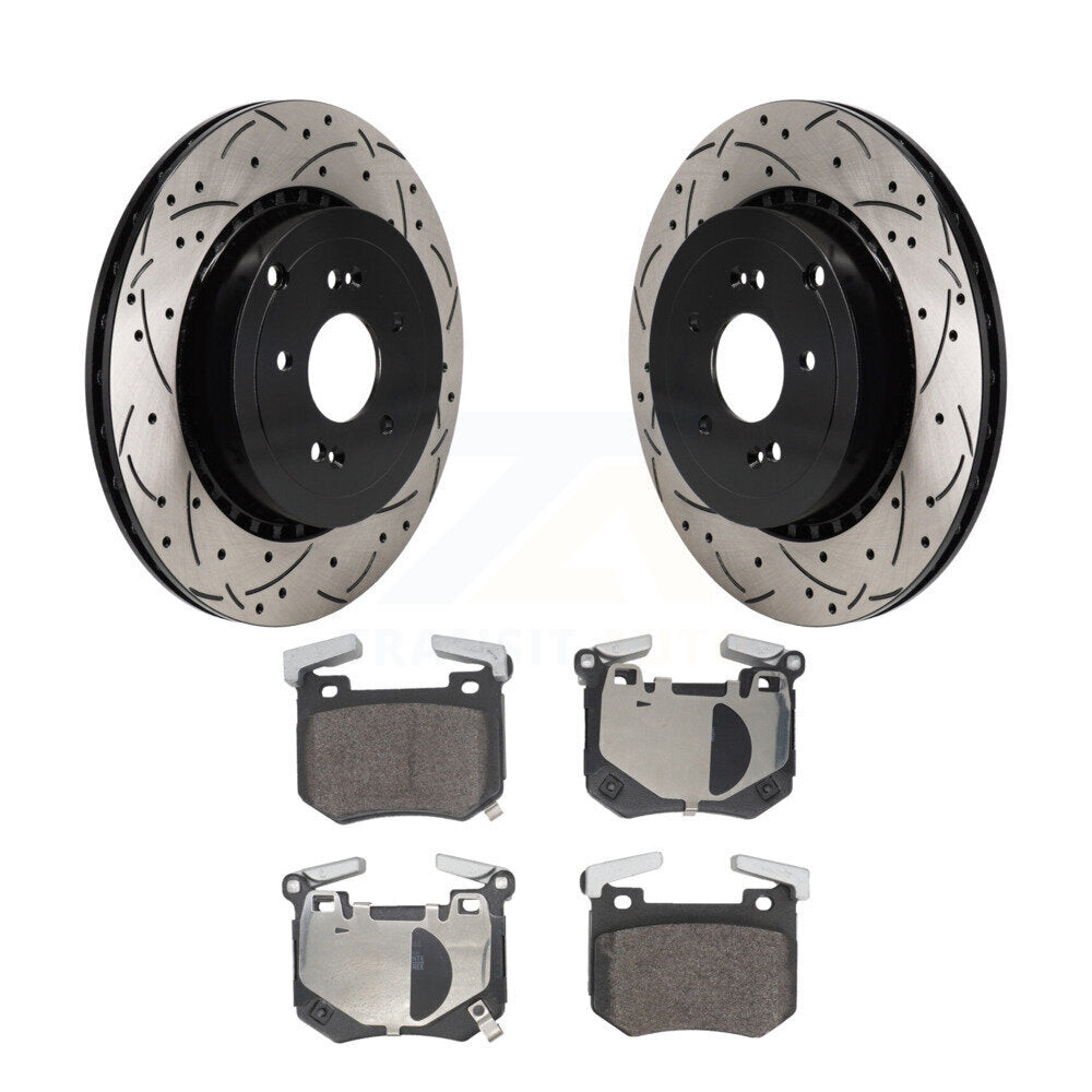 Rotors de frein à fente arrière percés, Kit de plaquettes semi-métalliques pour Genesis G70 Kia Stinge
