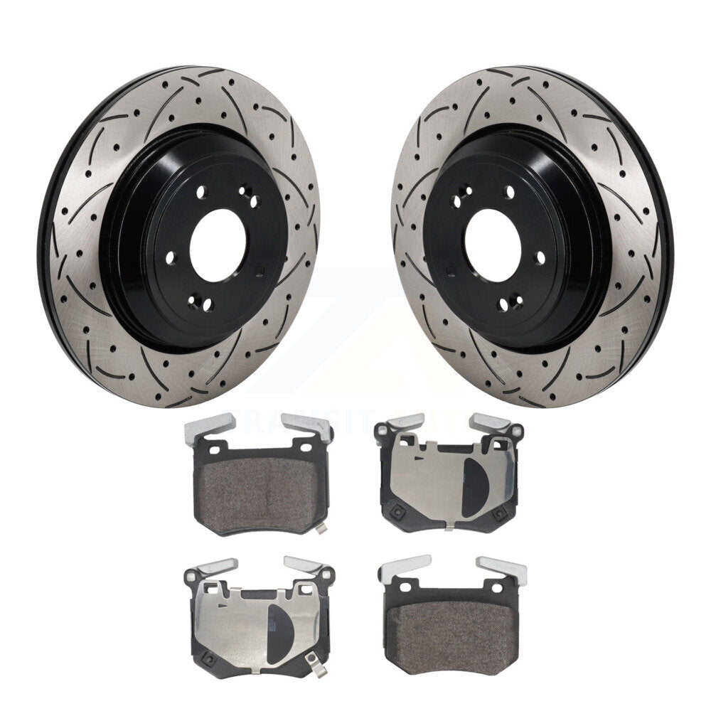 Rotors de frein à fente arrière percés, Kit de plaquettes semi-métalliques pour Genesis G70 Kia Stinge