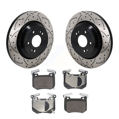 Rotors de frein à fente arrière percés, Kit de plaquettes semi-métalliques pour Genesis G70 Kia Stinge