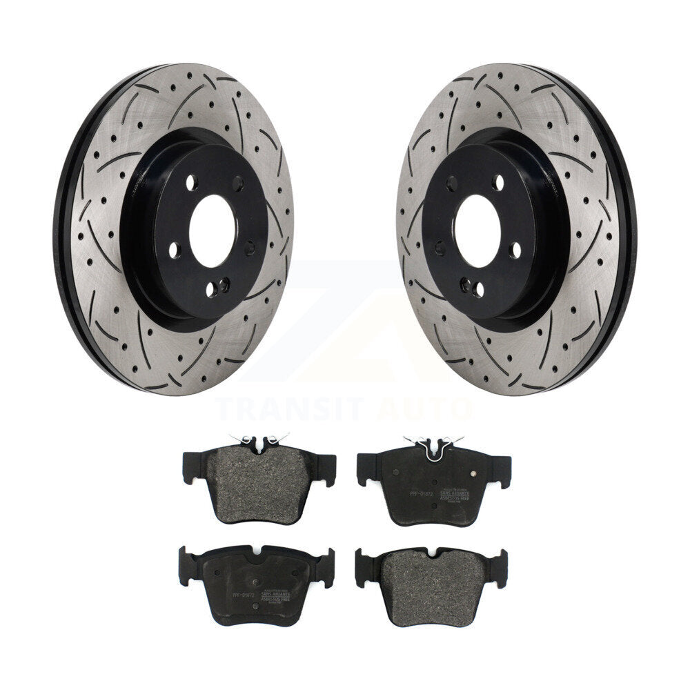 Kit de plaquettes semi-métalliques de Rotor de frein à fente arrière percée pour Mercedes-Benz GLC300 C4