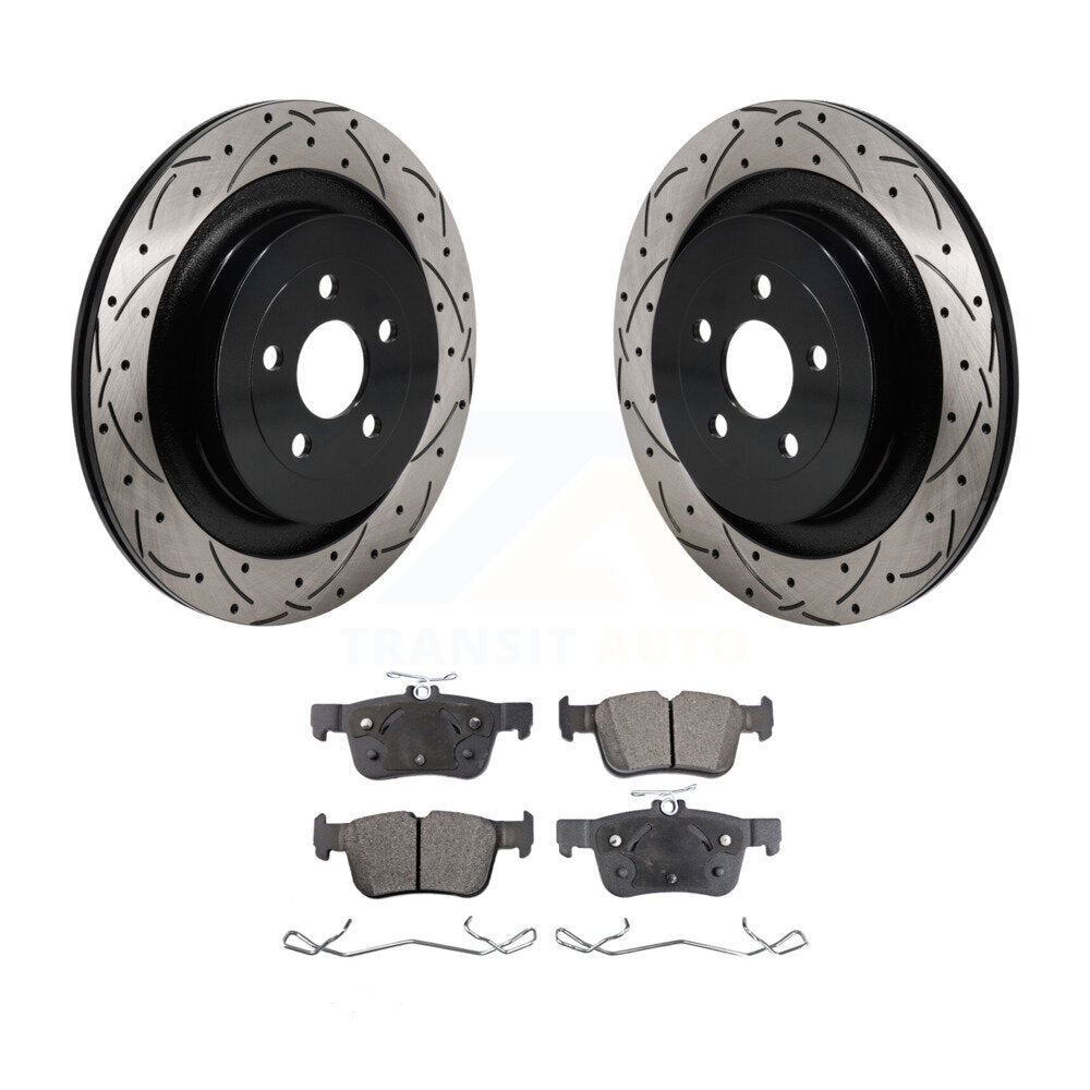 Kit de plaquettes semi-métalliques de Rotor de frein de fente de forage arrière pour Ford Edge Lincoln Nautilu