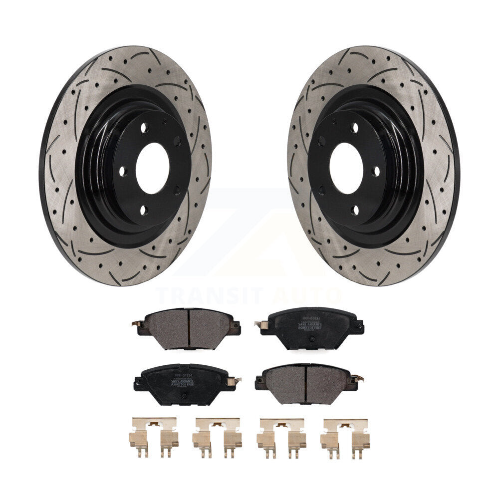 Kit de plaquettes semi-métalliques de rotors de frein à disque de fente de forage arrière pour Mazda CX-2016-2023