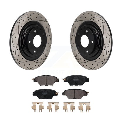 Kit de plaquettes semi-métalliques de rotors de frein à disque de fente de forage arrière pour Mazda CX-2016-2023