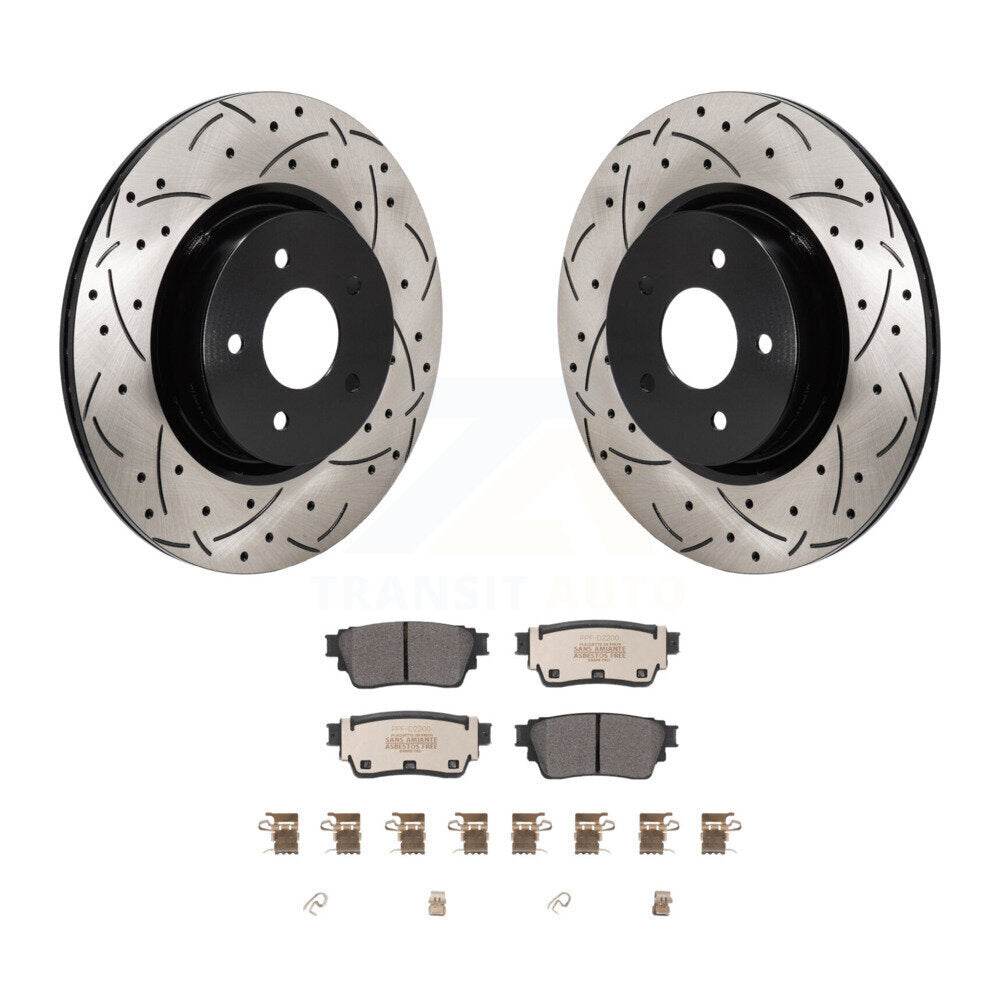 Kit de plaquettes semi-métalliques de Rotors de frein de fente de forage arrière pour Mitsubishi Outlander QX6